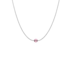 8mm Antique Pink Crystal Globe Steel Choker Embellished with Premium Grade Austrian Crystal