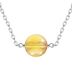 8mm Metallic Yellow Crystal Globe Steel Choker Embellished with Premium Grade Austrian Crystal