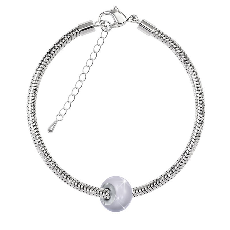 Crystal BeCharmed Lavender Pearl Bracelet Embellished with Premium Grade Austrian Crystal Pearl