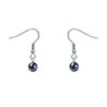 Premium Stainless Steel Natural Hematite Dainty Globe Classic Hook Hypoallergenic Earrings