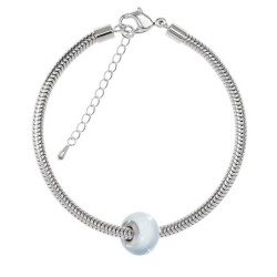 Crystal BeCharmed Pastel Blue Pearl Bracelet Embellished with Premium Grade Austrian Crystal Pearl