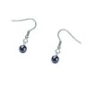 Premium Stainless Steel Natural Hematite Dainty Globe Classic Hook Hypoallergenic Earrings