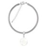 Lucky Coin Pearl White Bracelet Embellished with Austrian Crystal