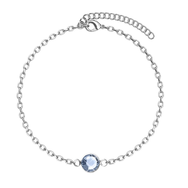 Light Sapphire Crystal Premium Steel Bracelet Embellished with Austrian Crystal