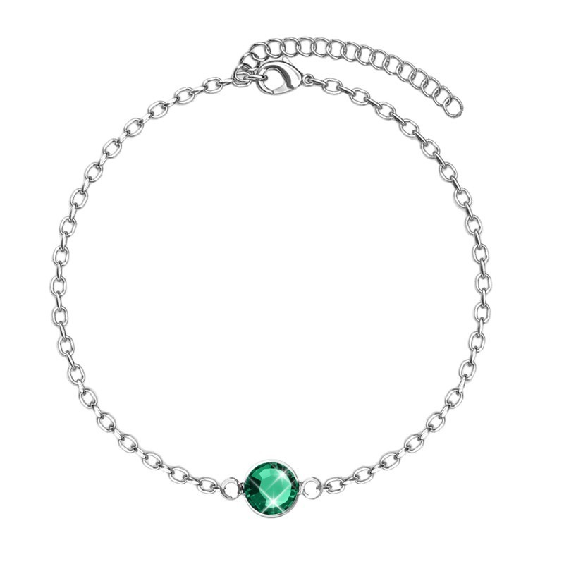 Emerald Crystal Premium Steel Bracelet Embellished with Austrian Crystal