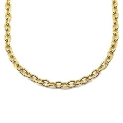 Premium Stainless Steel Gold Plated Oval Link Chain Toggle Designer Choker (Made in Japan)