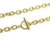 Premium Stainless Steel Gold Plated Oval Link Chain Toggle Designer Choker (Made in Japan)