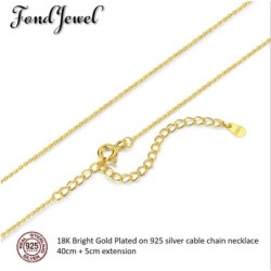 18K Gold Plated on 925 silver Cable Chain Necklace