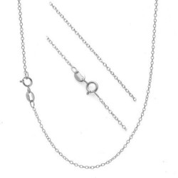 925 Sterling Silver Rhodium Italian Cable Chain Standard Necklace