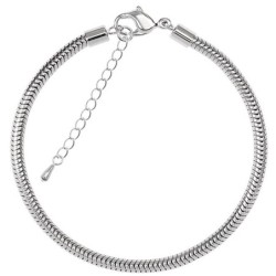 High Quality Rhodium Plated Charm Plain Bracelet with Extension