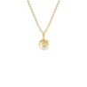 Christmas Pearl Bow Charm Gold Plated Necklace Embellished with Premium Grade Austrian Crystal Pearl