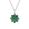 Emerald Crystal Four-Leaf Clover Pendant Necklace Embellished with Premium Grade Austrian Crystal