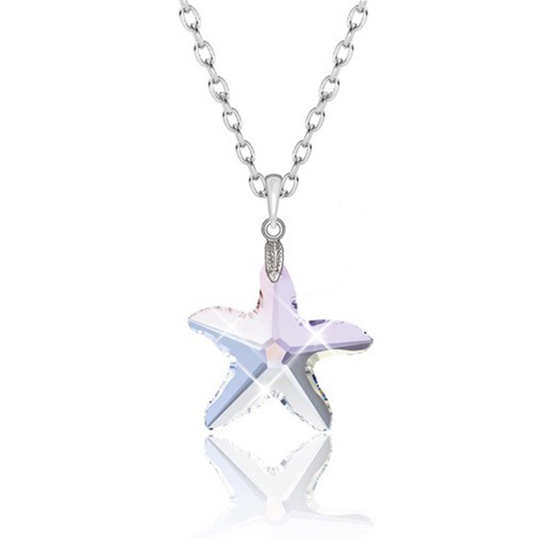 Starfish Pendant 16mm Necklace Embellished with Austrian Crystals