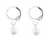 Premium Steel Hoop Natural Clear Quartz Dainty Crystal Earrings