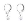 Premium Steel Hoop Natural Clear Quartz Dainty Crystal Earrings