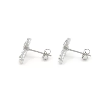 Elegant Crystal Cross Stud Earring Embellished with Austrian Crystals