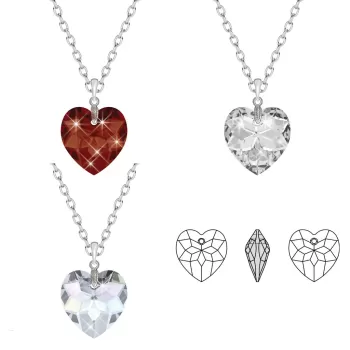 Premium Steel Beautiful Heart Necklace Collection Embellished with Premium Grade Austrian Crystals