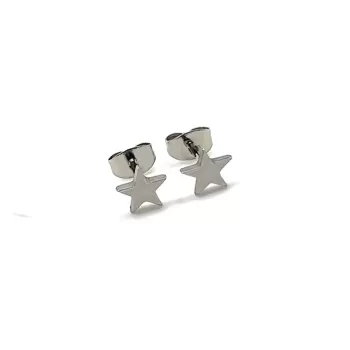 Unisex Premium Stainless Steel Hypoallergenic Silver Star Stud Earrings