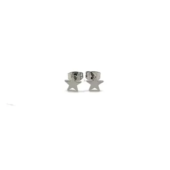 Unisex Premium Stainless Steel Hypoallergenic Silver Star Stud Earrings