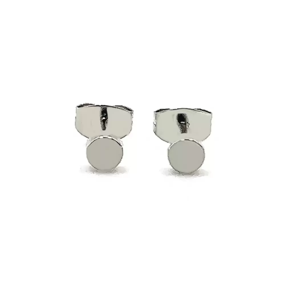 Unisex Premium Stainless Steel Hypoallergenic Silver 4mm Round Flat Stud Earrings