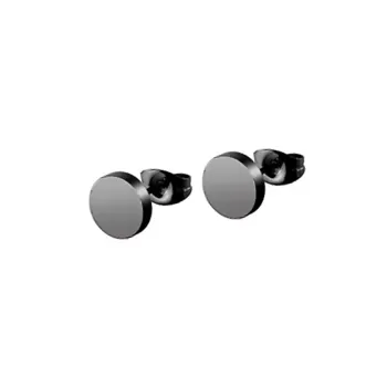 Unisex Premium Stainless Steel Hypoallergenic 8mm Round Flat Stud Earrings