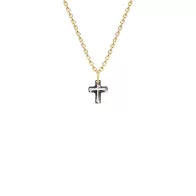 Gold Plated Premium Steel Exclusive Trendy Black Lining Classic Cross Embellished with Premium Grade Austrian Crystals