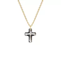 Gold Plated Premium Steel Classic Exclusive Trendy Black Lining Classic Cross Embellished with Premium Grade Austrian Crystal