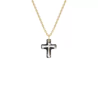 Gold Plated Premium Steel Classic Exclusive Trendy Black Lining Classic Cross Embellished with Premium Grade Austrian Crystal