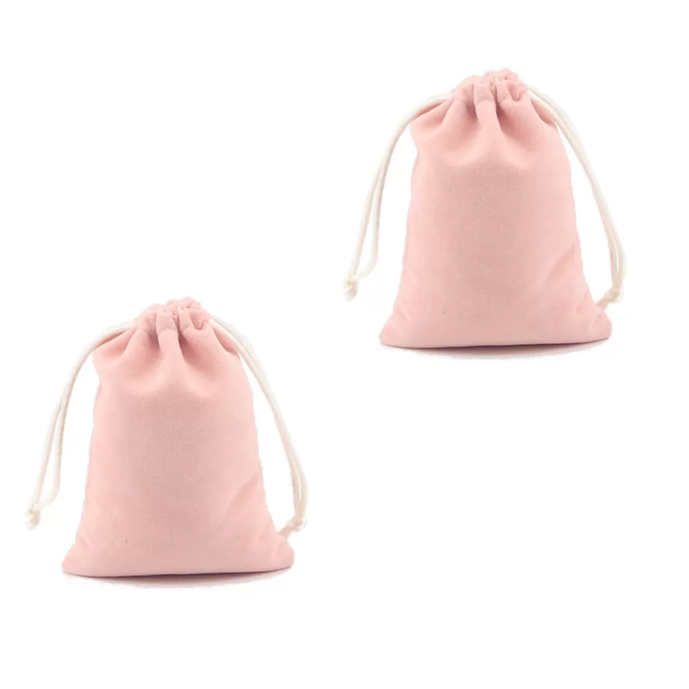 2 piece Rosa Pink Premium Velvet Jewellery Gift Pouch