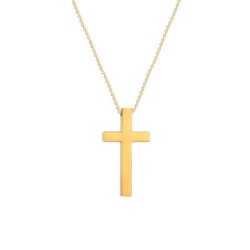 Gold Plated Premium Steel Medium Size Purely Cross Necklace Chain (Made In Japan)