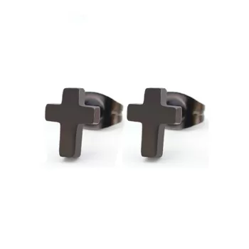 Unisex Stainless Steel Hypoallergenic Mini Cross Stud Earrings