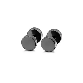 Unisex Stainless Steel Hypoallergenic Flat Round Screw Back Type Stud Earrings