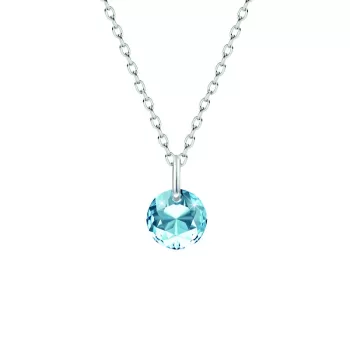 Aquamarine Classic Cut Elegant Pendant Necklace Embellished with Austrian Crystal