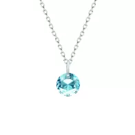 Aquamarine Classic Cut Elegant Pendant Necklace Embellished with Austrian Crystal