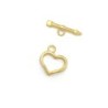 Gold Plated Premium Stainless Steel Hypoallergenic 316 Heart and Arrow Toggle Clasp Ring (Made In Japan)