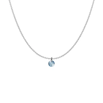 Aquamarine Classic Cut Elegant Pendant Necklace Embellished with Austrian Crystal