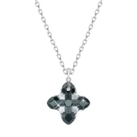 Graphite Light Chrome Z Cross Tribe 24mm Pendant Embellished with Austrian Crystals