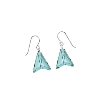 Light Turquoise Courage Arrow Hook Earrings Embellished with Austrian Crystals