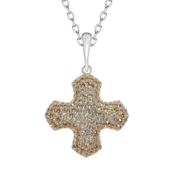 Light Peach Pave Cross 20mm...