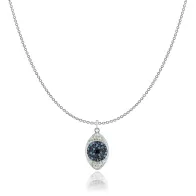 Pave Eye Pendant 20mm Necklace Embellished with Austrian Crystals