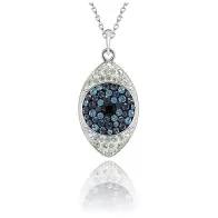 Pave Eye Pendant 20mm Necklace Embellished with Austrian Crystals