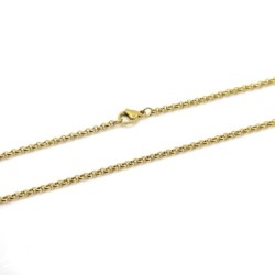 Gold Plated Premium Stainless Steel O shaped design necklace chain  (Made in Japan)