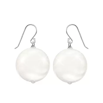 Crystal Coin Pearl Hook Earrings Embellished with European Crystals