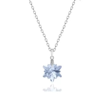 Edelweiss Frosted Pendant Necklace Embellished with Austrian Crystals