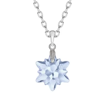 Edelweiss Frosted Pendant Necklace Embellished with Austrian Crystals