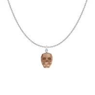 Rose Gold Skull pendant Premium Steel Necklace Embellished with Austrian Crystal