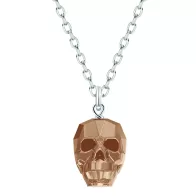 Rose Gold Skull pendant Premium Steel Necklace Embellished with Austrian Crystal