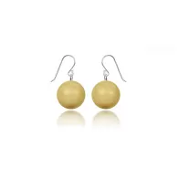 14mm Large Crystal Golden Pearl Earrings Embellished with Austrian Crystal Pearls