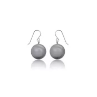 14mm Large Crystal Grey Pearl Earrings Embellished with Austrian Crystal Pearls