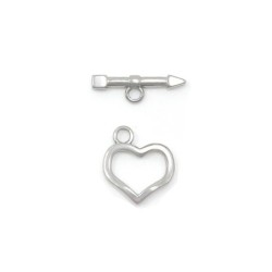 Premium Stainless Steel Hypoallergenic 316 Heart and Arrow Toggle Clasp Ring (Made In Japan)